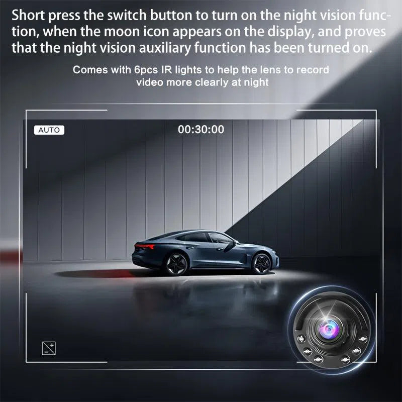 Camera auto Cam 1080p HD cu suport cu ventuză – control cu buton, înregistrare în buclă, blocare la impact, alimentare auto, fără fir