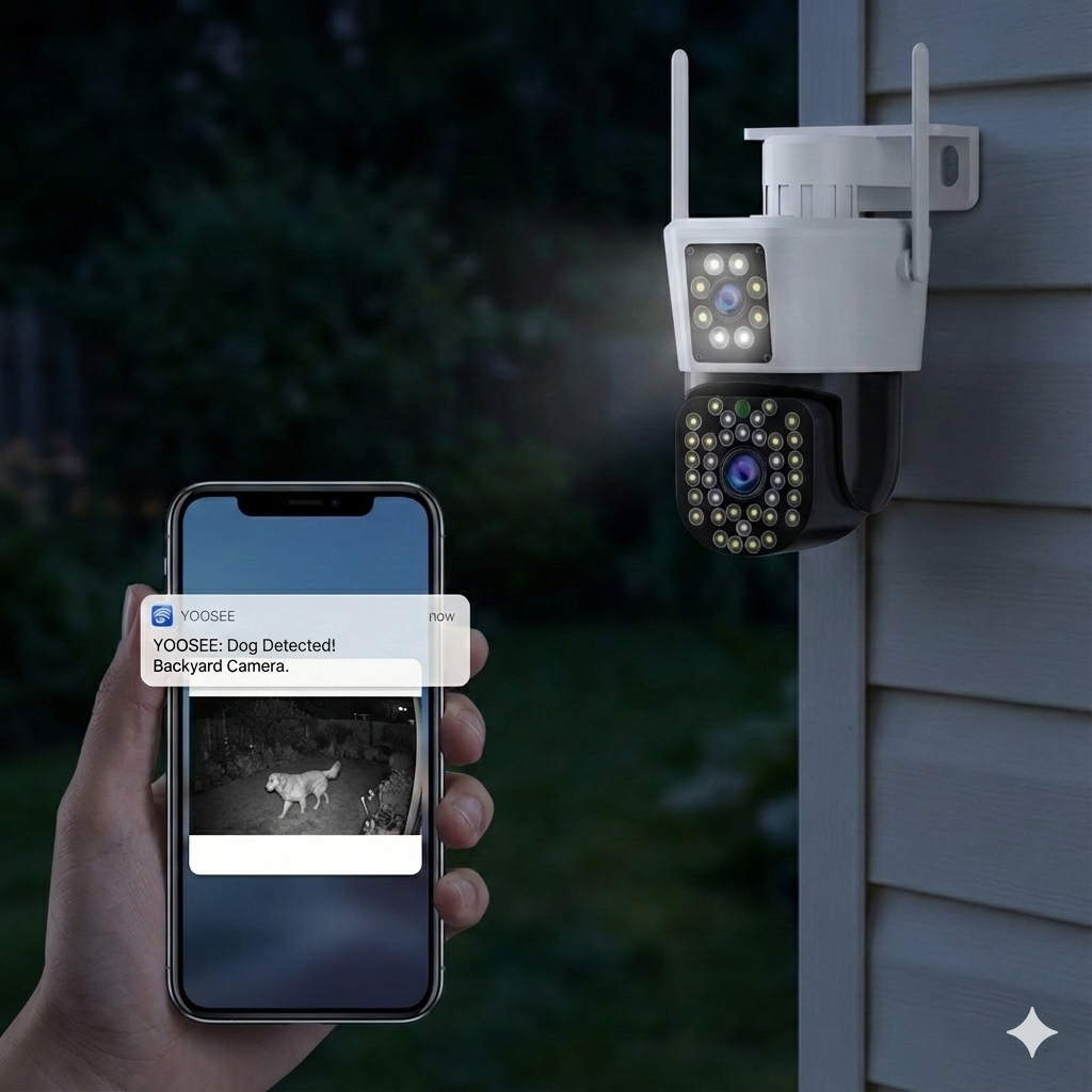 Camera de Supraveghere Dubla Wifi Jortan 8293QJ, 6 Megapixeli, 44 PIR LED, Smart Tracking, Aplicatie YOOSEE