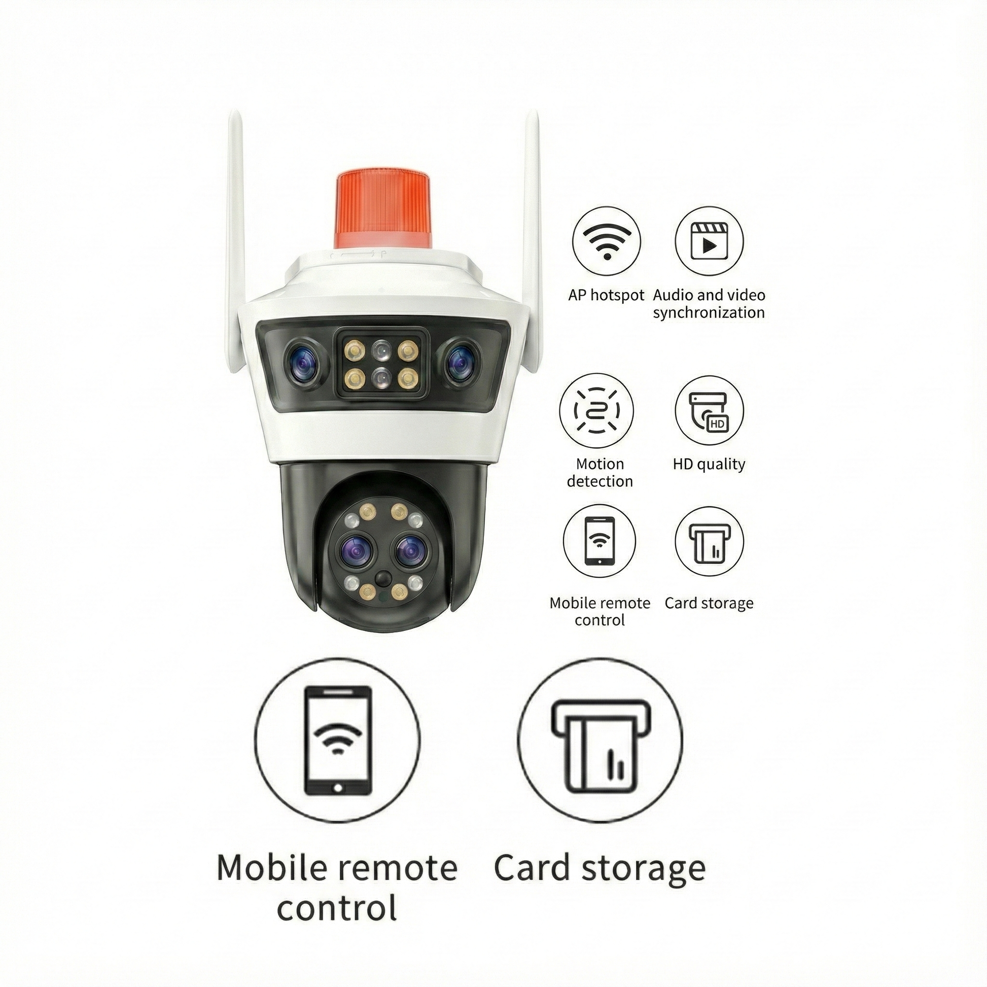 Camera de Supraveghere Jortan 7 Wifi, 12 Megapixeli, Rezolutie 4K, Night Color, Smart Tracking, Alarma