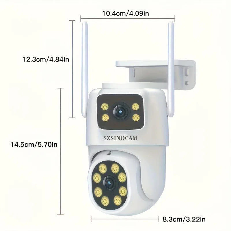 Cameră de securitate multifuncțională wireless pentru exterior, rezoluție 2K, rotație pan-tilt și monitorizare Wi-Fi