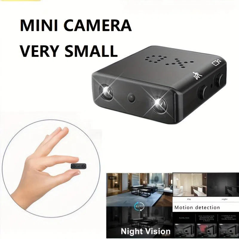 Cameră mini Full HD cu vedere nocturnă, detectare mișcare și înregistrare în buclă pe card SD - baterie integrată