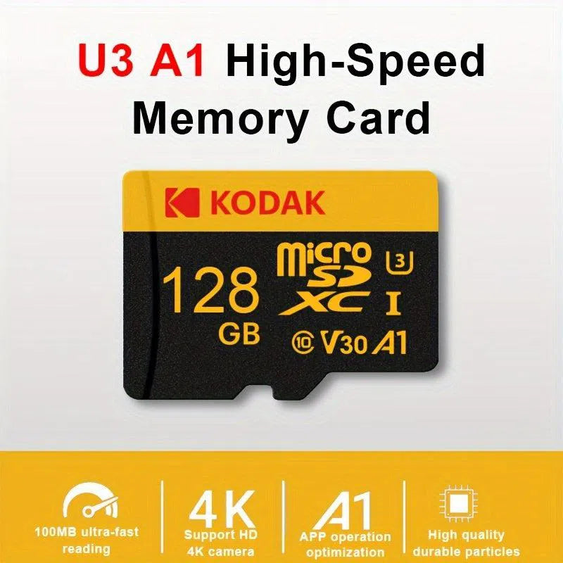 Card de Memorie KODAK MicroSDXC UHS-I U3 V30 A1 - 32GB/64GB/128GB/256GB, Compatibil 4K Ultra HD