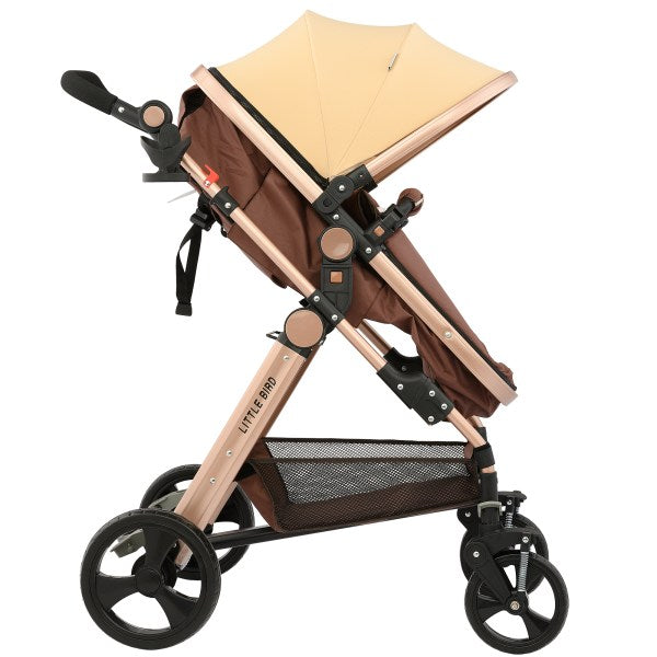 Cărucior Bebeluși 2 În 1 Nuvelli Baby Cu Cadru Aluminiu Ușor Și Suspensii Integrale