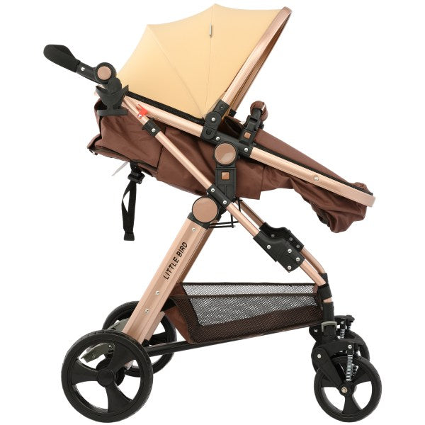 Cărucior Bebeluși 2 În 1 Nuvelli Baby Cu Cadru Aluminiu Ușor Și Suspensii Integrale