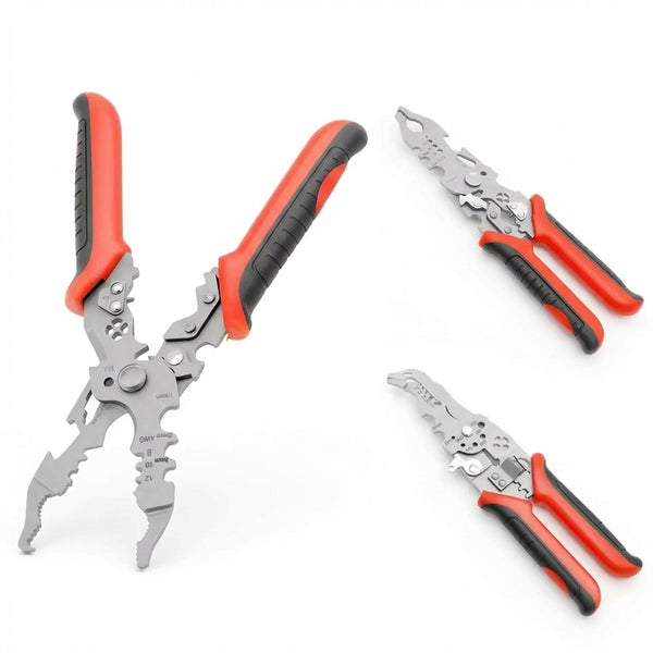 Clește Multifuncțional pentru Dezizolat Cabluri (18-în-1 / 20-în-1) - Tăiere, Sertizare & Separare Fire din Oțel Inoxidabil