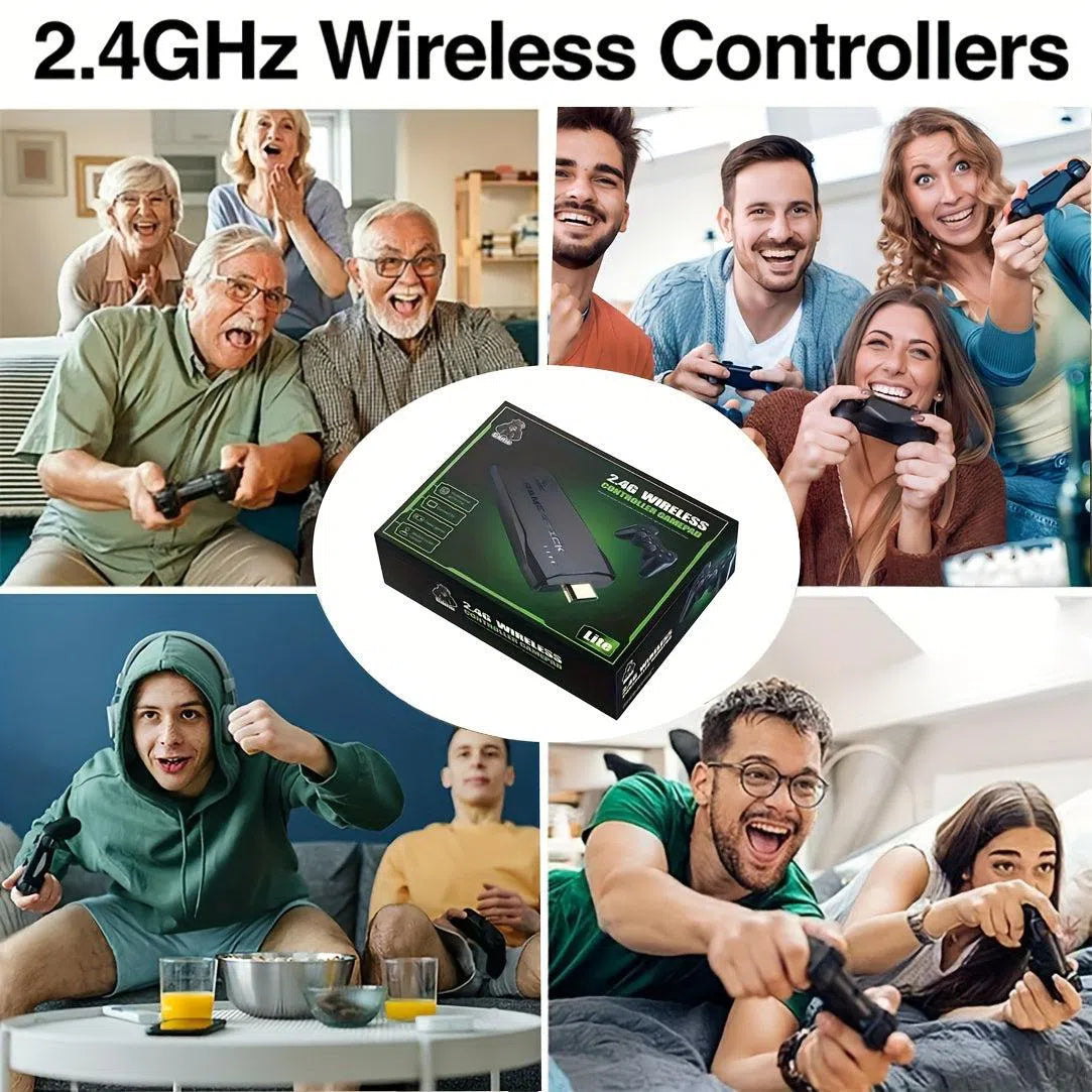 Consolă de jocuri retro Plug &amp; Play - Stick video portabil 3D cu controllere wireless duble și ieșire HDTV 4K