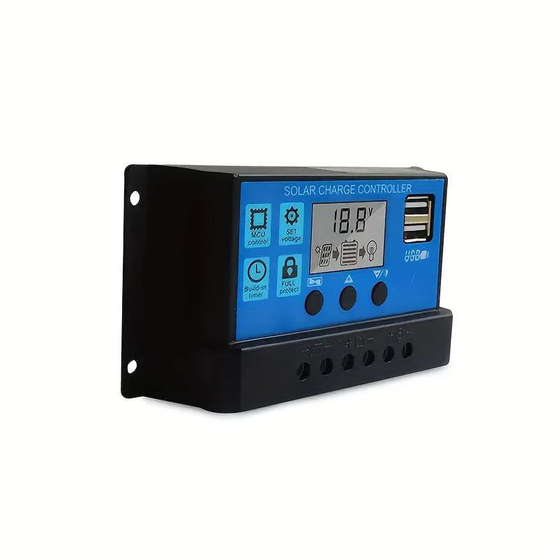 Controler de Încărcare Solară 12V/24V cu Afișaj LCD - Regulator pentru Baterie cu Port USB (10A/30A/50A/70A/90A/100A)