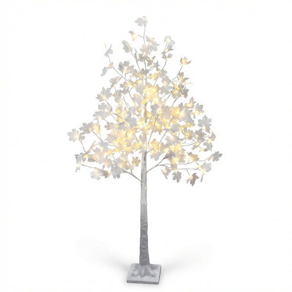 Copac Decorativ Artar Alb 180 cm cu LED-uri, Lumină Caldă, Design Realist pentru Interior și Grădină