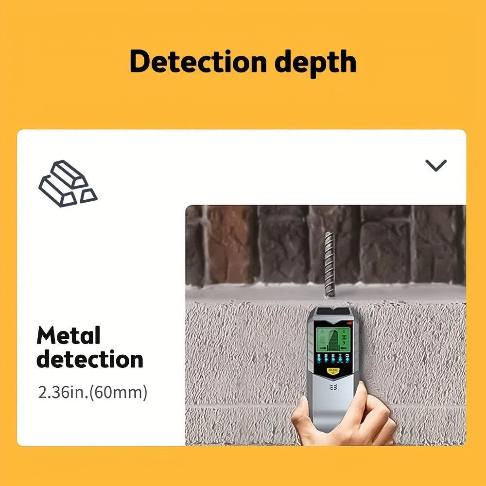 Detector electronic de perete 5 în 1 - multifuncțional, portabil, pentru metale și lemn