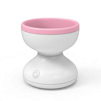 Dispozitiv Electric de Curățare Pensule Machiaj, Alimentare USB, Design Patentat din Silicon, Portabil, Alb/Roz