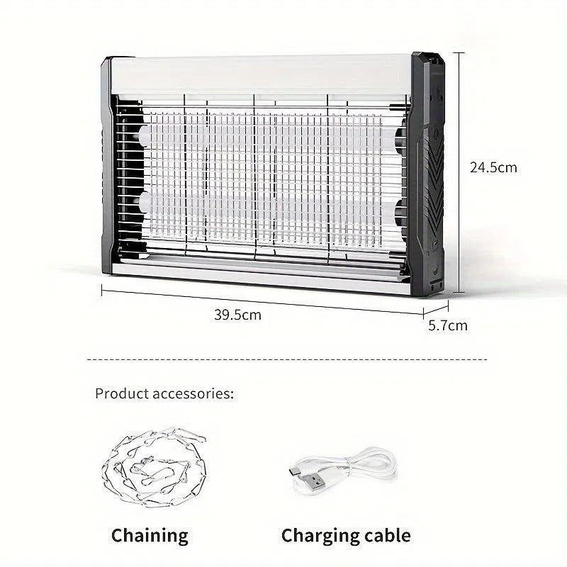 Dispozitiv electric pentru eliminarea insectelor, cu lanț de agățare și tavă detașabilă