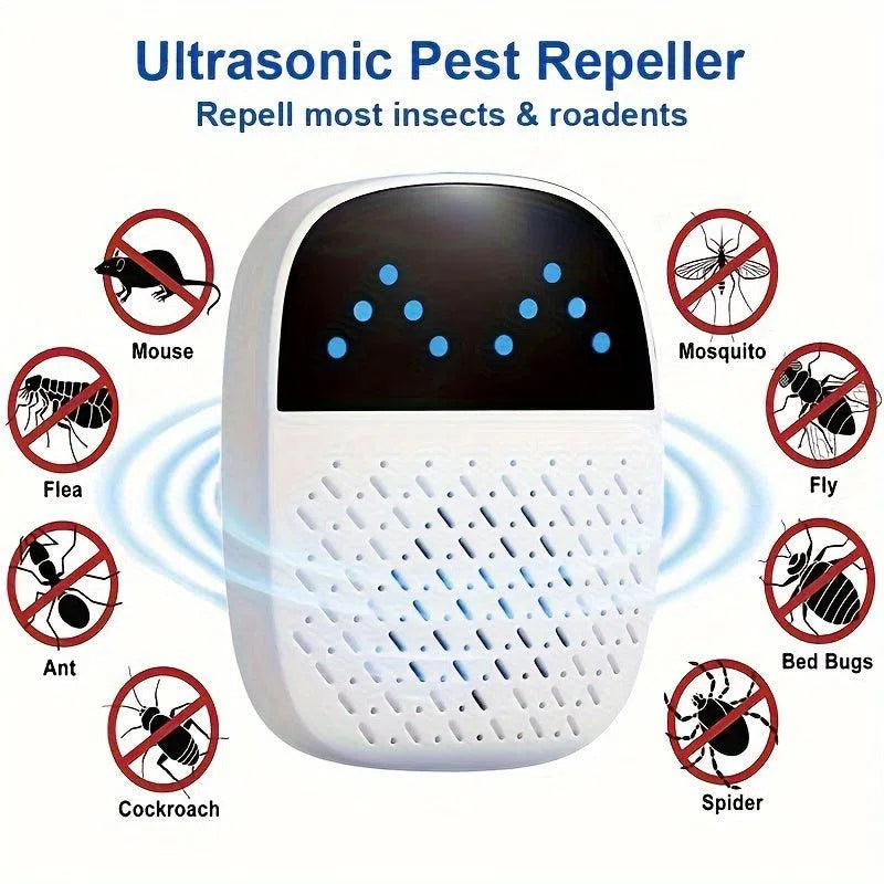 Dispozitiv repelent ultrasonic cu două antene emisive - versiune îmbunătățită, control electronic al dăunătorilor pentru interior