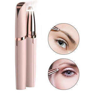 Epilator facial portabil cu lumină LED, Flawless Brows, Alb/Roz