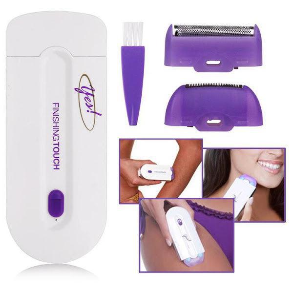 Epilator reîncărcabil cu tehnologie Sensa-Light, Finishing Touch Yes, alb/mov