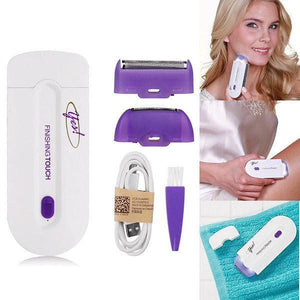 Epilator reîncărcabil cu tehnologie Sensa-Light, Finishing Touch Yes, alb/mov