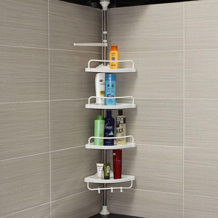 Etajeră reglabilă pe colț pentru baie, Multi Corner Shelf, 4 rafturi, 100-280 cm