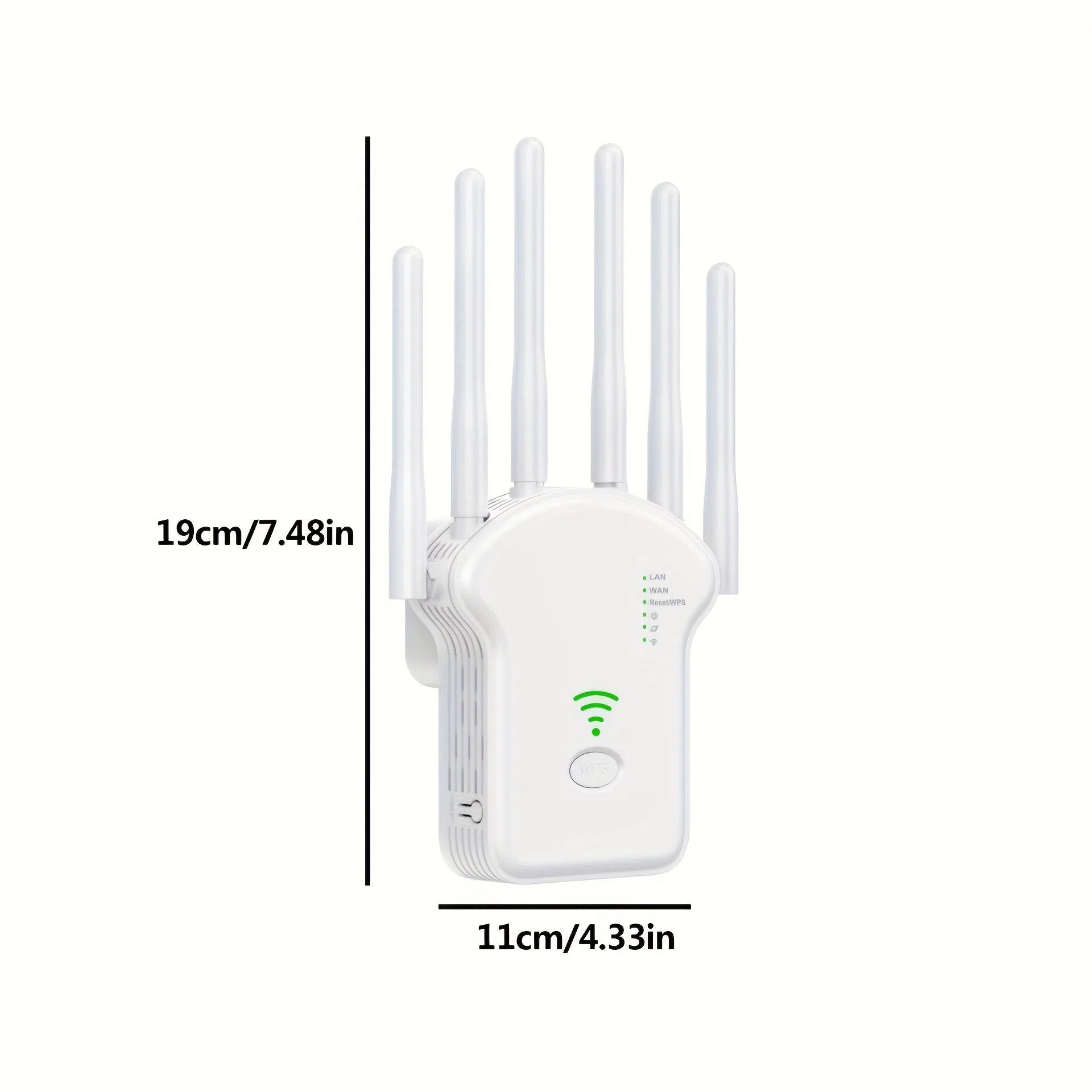 Extender Wi-Fi 1200 Mbps Dual-Band 2.4 &amp; 5 GHz – Amplificator Wi-Fi cu 6 Antene, Acoperire 360°, Suport 35 Dispozitive și Port Ethernet