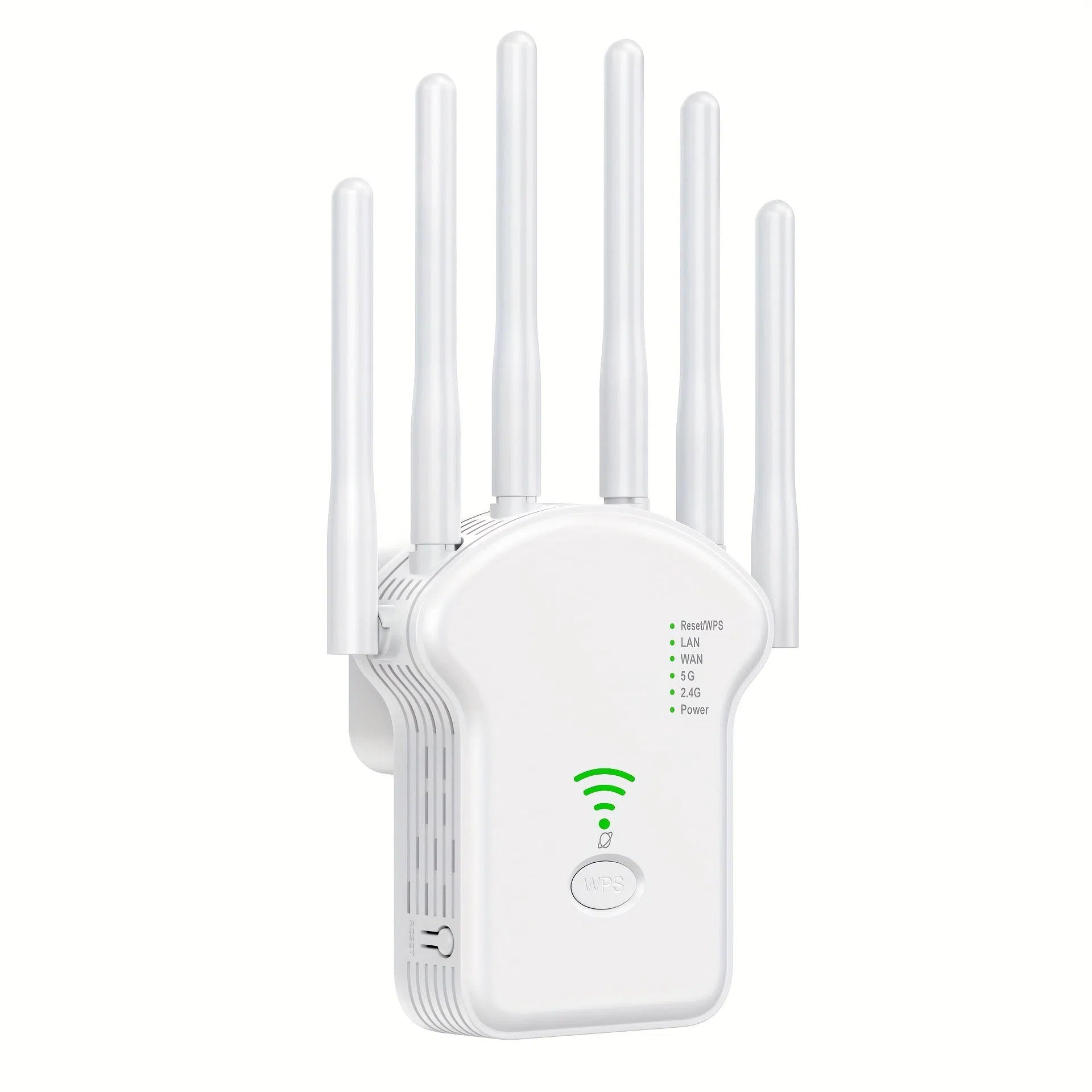 Extender Wi-Fi 1200 Mbps Dual-Band 2.4 &amp; 5 GHz – Amplificator Wi-Fi cu 6 Antene, Acoperire 360°, Suport 35 Dispozitive și Port Ethernet