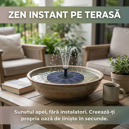 Fântână Solară Artezină Flotantă pentru Grădină și Iaz, Pompă Automată 1.4W, Diametru 16cm, Negru