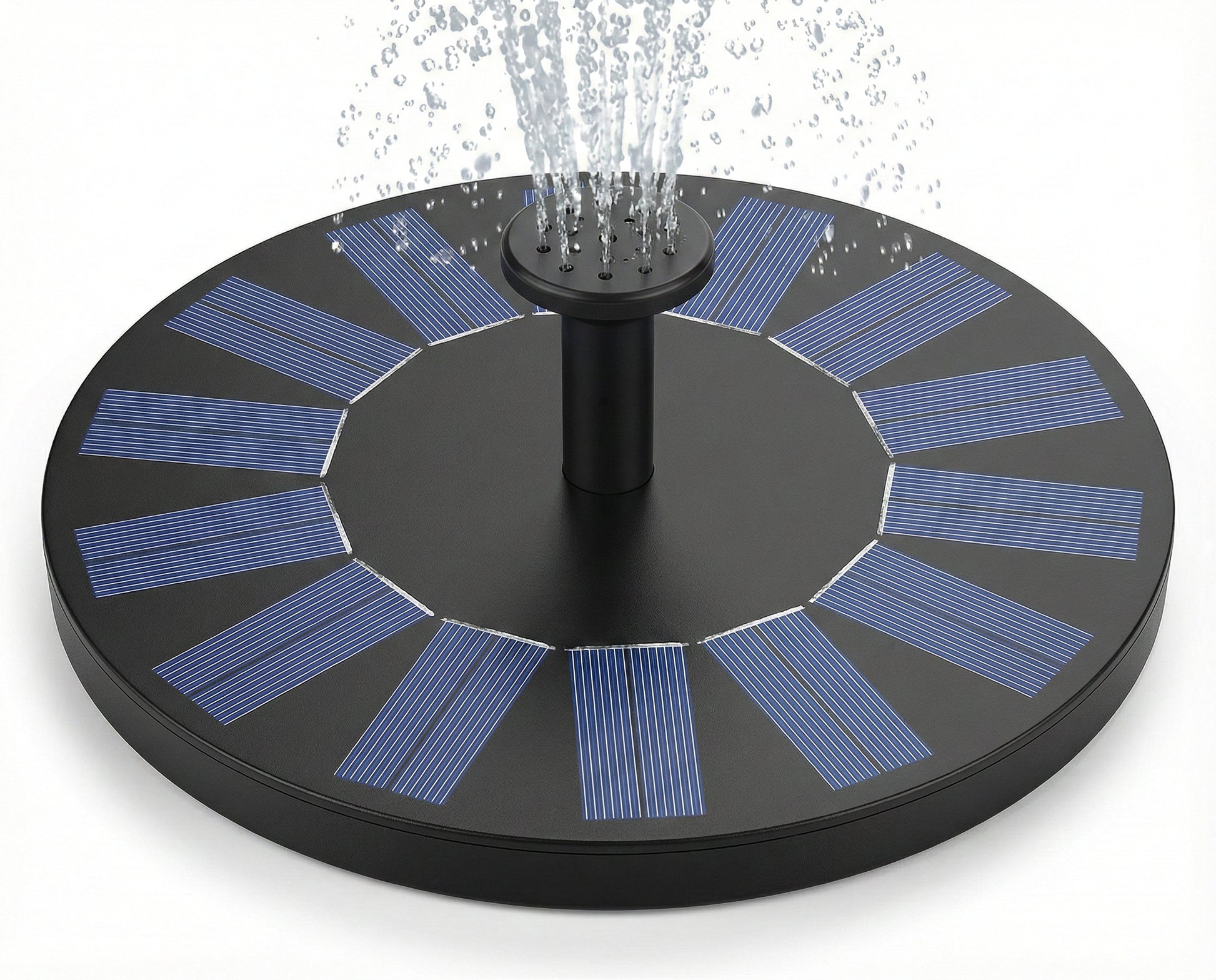 Fântână Solară Artezină Flotantă pentru Grădină și Iaz, Pompă Automată 1.4W, Diametru 16cm, Negru