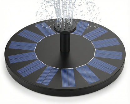 Fântână Solară Artezină Flotantă pentru Grădină și Iaz, Pompă Automată 1.4W, Diametru 16cm, Negru