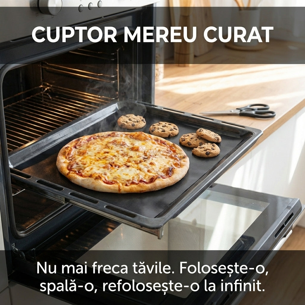 Folie de Gătit Reutilizabilă pentru Grătar și Cuptor - Antiaderentă, Rezistentă la 260°C & Lavabilă (Protecție Grill)