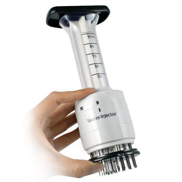 Fragezitor de carne cu injector pentru sos, 27 lame inoxidabile, 2 trepte de adâncime