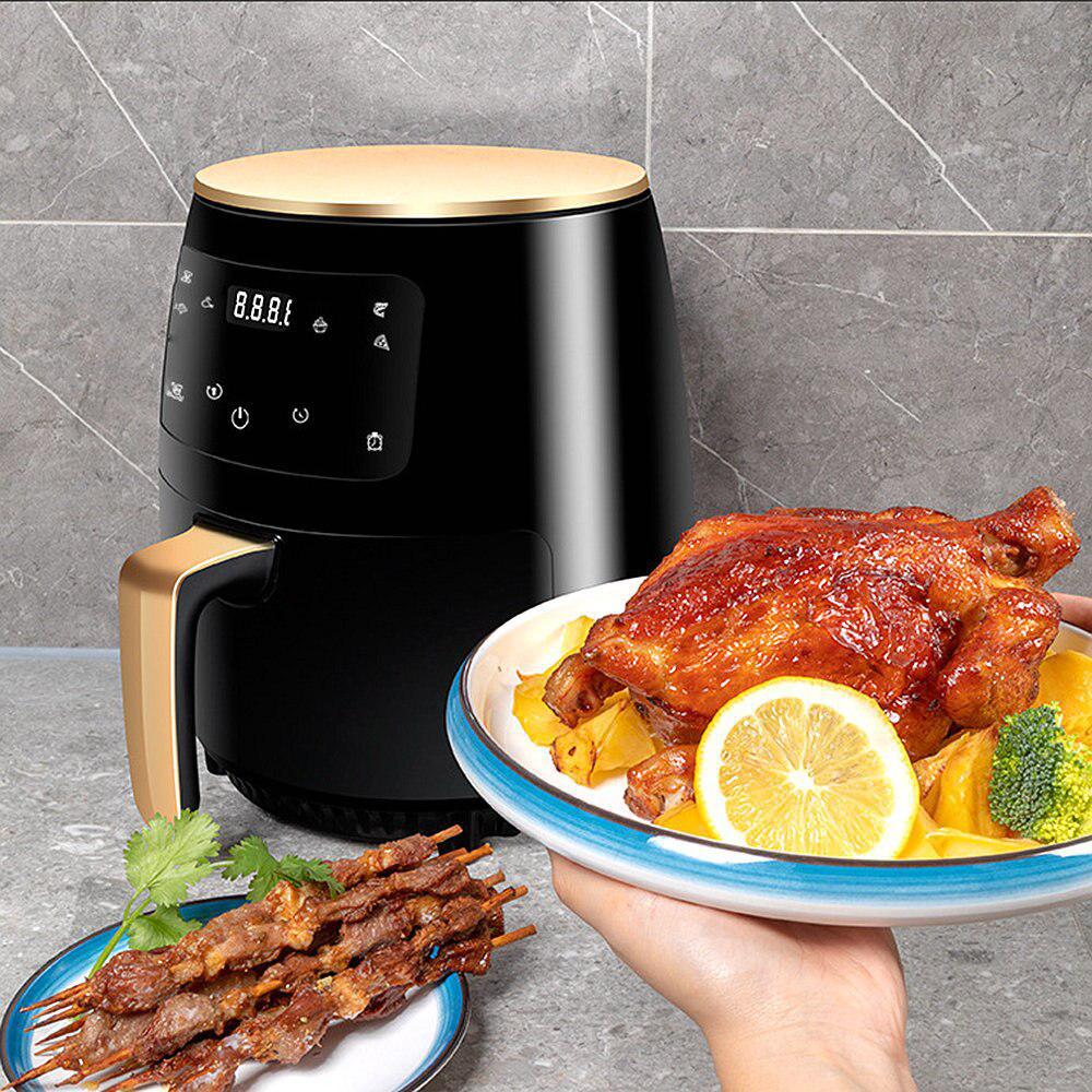 Friteuză fără ulei cu aer cald, 6L, 2400W, funcții de coacere și prăjire, tavă silicon cadou