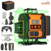 GZG Laser 4x360 cu Nivelare Automată – 16 Linii cu Fascicul Verde, Mod Puls pentru Construcții și Placări – Reîncărcabil USB, Afișaj LCD și Telecomandă