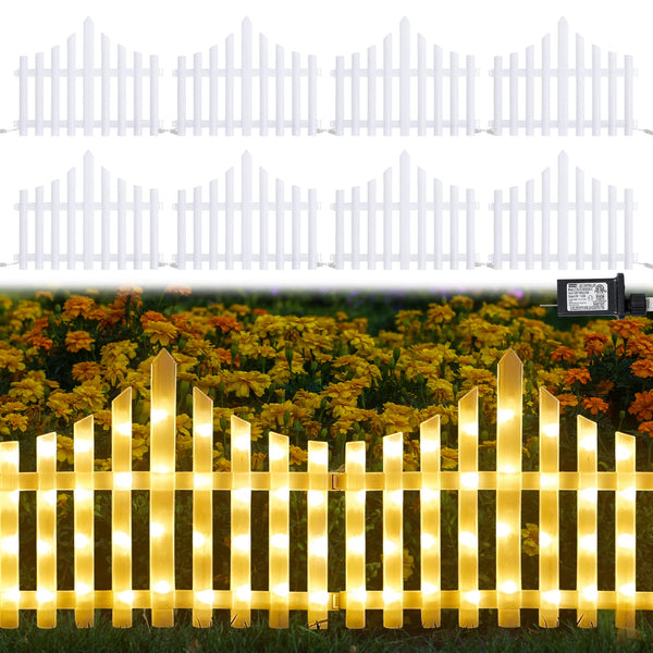 Garduleț Decorativ Luminos 3M cu 288 LED-uri, Interconectabil, 8 Jocuri de Lumini, Impermeabil, Alb Cald