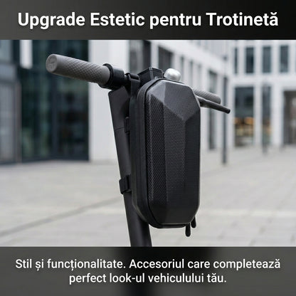 Geantă Organizator Impermeabilă pentru Trotinetă Electrică și Bicicletă, Carcasă Dură EVA, Montare Rapidă, Negru