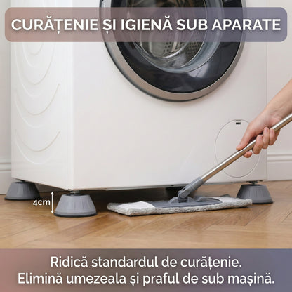 Set 4 Piciorușe Antivibrație Universale pentru Mașina de Spălat, Reducere Zgomot și Protecție Podea