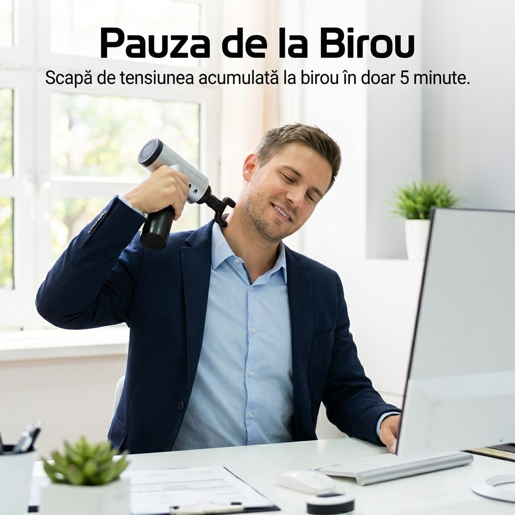 Pistol de Masaj Profesional "Deep Tissue" - Terapie prin Vibrații pentru Recuperare Musculară & Mobilitate