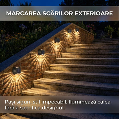 Lampă Solară de Perete Tip Scoică, LED Decorativ pentru Gard și Curte, Impermeabilă IP65, Senzor Lumină