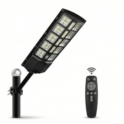 Lampă Stradală Solară LED 300W cu 10 Casete, Senzor de Mișcare și Lumină, Telecomandă, Impermeabilă