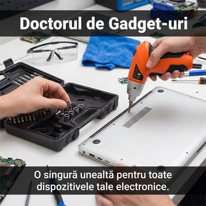 Set Șurubelniță Electrică 4.8V cu Acumulator - Trusă 45 Piese (Biți & Tubulare), Încărcare USB & Mâner Ergonomic