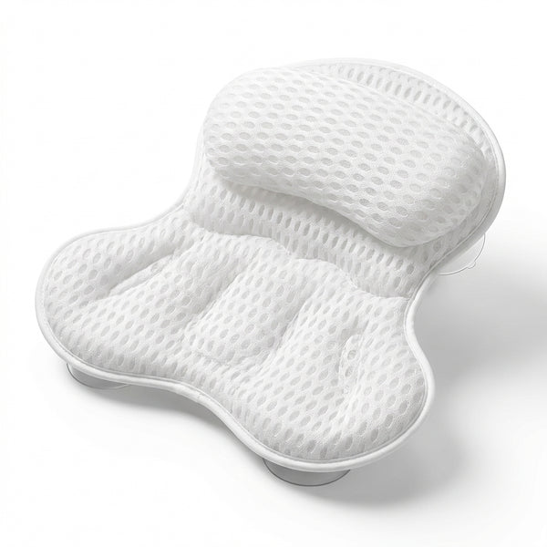 Pernă de Baie Luxury pentru Cadă - Suport Ergonomic Gât și Spate, Tehnologie 4D Mesh Respirabilă
