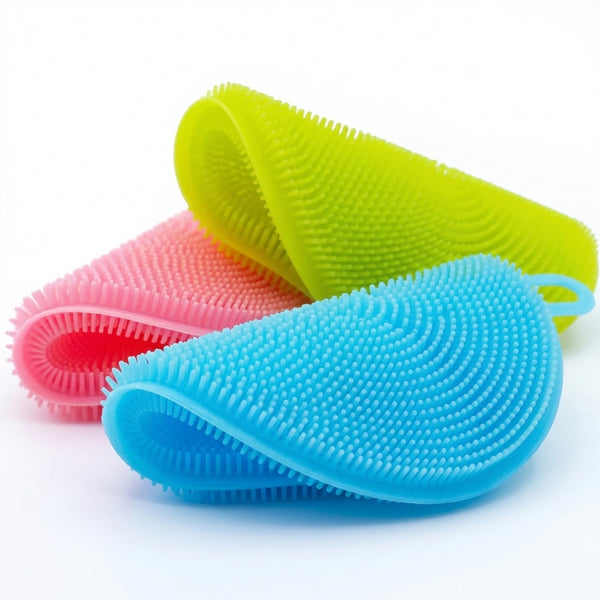 Burete din Silicon Multifuncțional pentru Vase și Legume - Antibacterian, Flexibil & Termorezistent | JJYY
