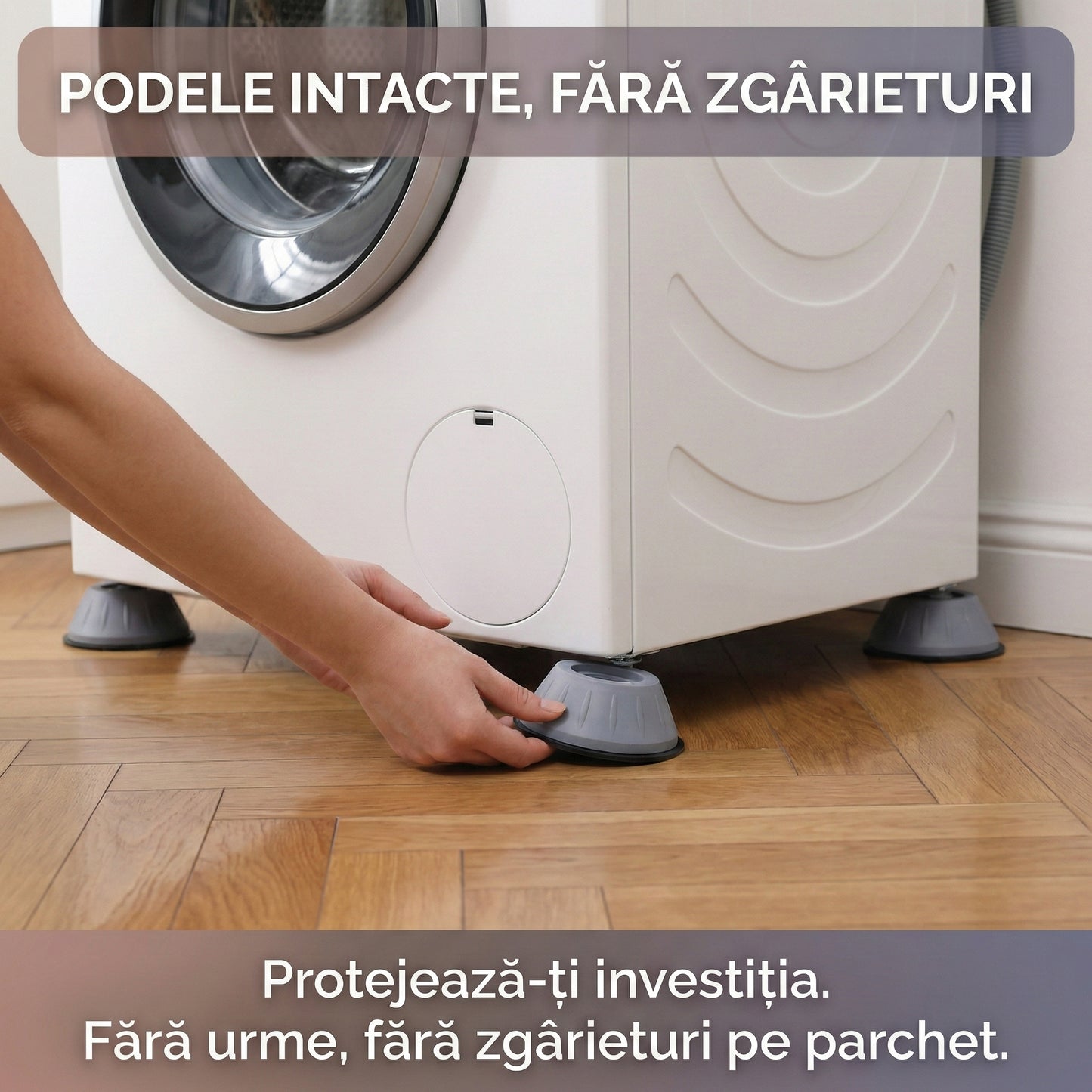 Set 4 Piciorușe Antivibrație Universale pentru Mașina de Spălat, Reducere Zgomot și Protecție Podea