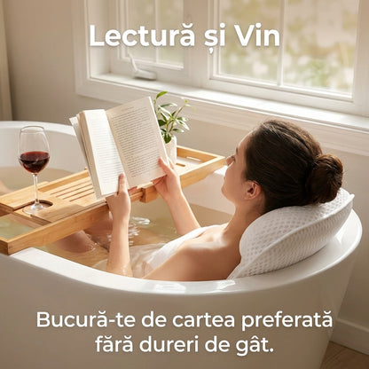 Pernă de Baie Luxury pentru Cadă - Suport Ergonomic Gât și Spate, Tehnologie 4D Mesh Respirabilă