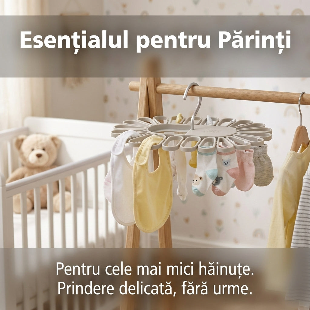 Suport de Uscare Compact "Petal S" pentru Lenjerie și Accesorii, 22 Compartimente, Plastic