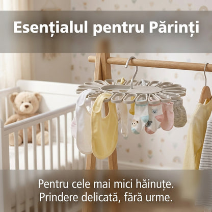 Suport de Uscare Compact "Petal S" pentru Lenjerie și Accesorii, 22 Compartimente, Plastic