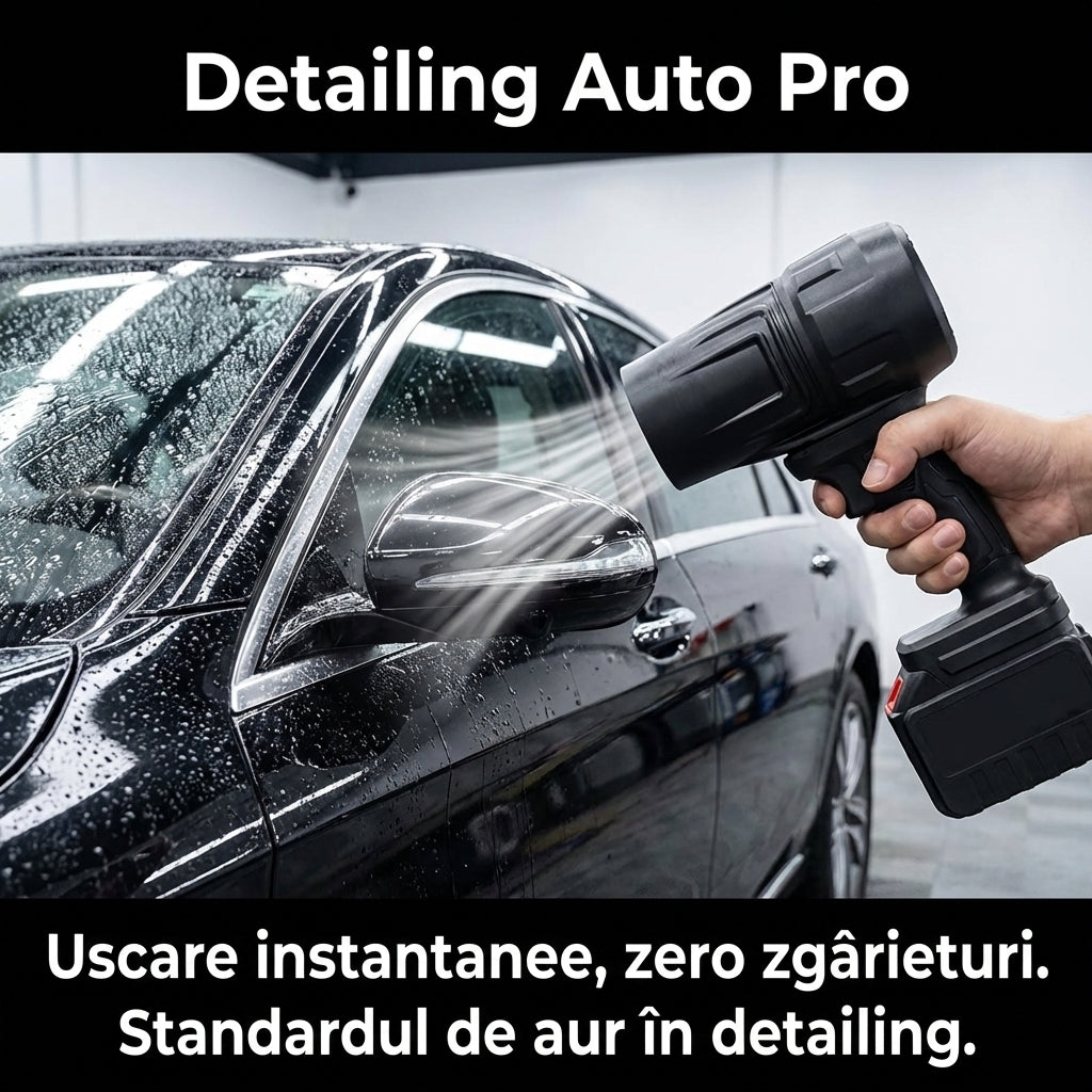 Suflantă Turbo "Jet Fan" Portabilă - Putere 550g, Uscare Auto & Curățare Zăpadă + 2 Acumulatori 48v