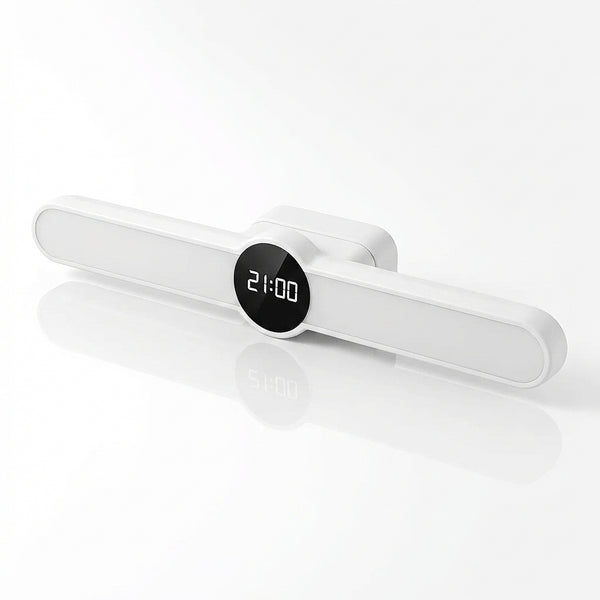 Lampă LED Multifuncțională 3-în-1 cu Ceas Digital și Boxă Bluetooth, Magnetică, 3 Tipuri de Lumină, Reîncărcabilă USB, Alb