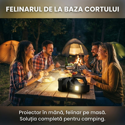 Lanternă Profesională "Searchlight" LED Dublu P50, 2000+ Lumeni, Rază 1000m, Acumulator 7200mAh, 10 Moduri