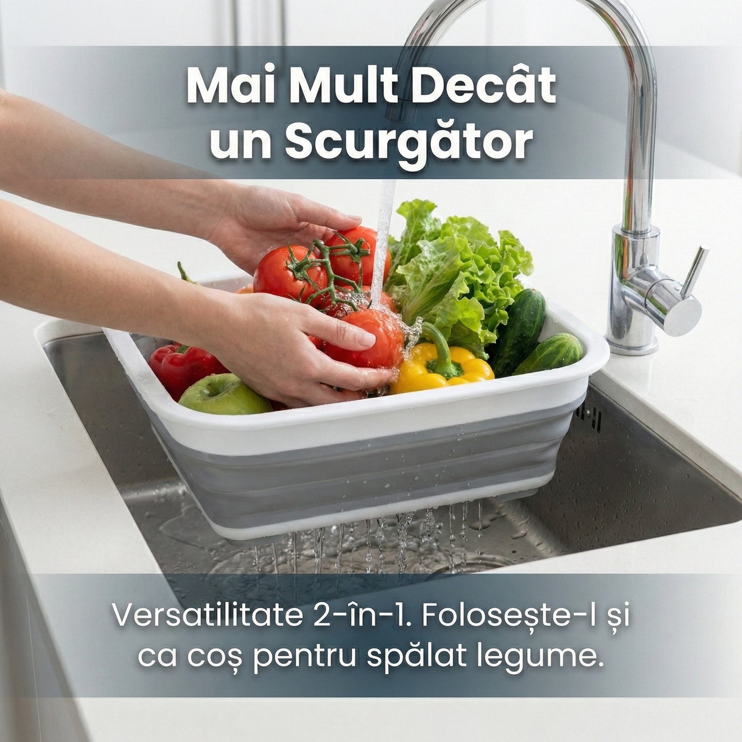 Scurgător de Vase Pliabil din Silicon și Plastic, Organizator Compact pentru Bucătărie și Camping