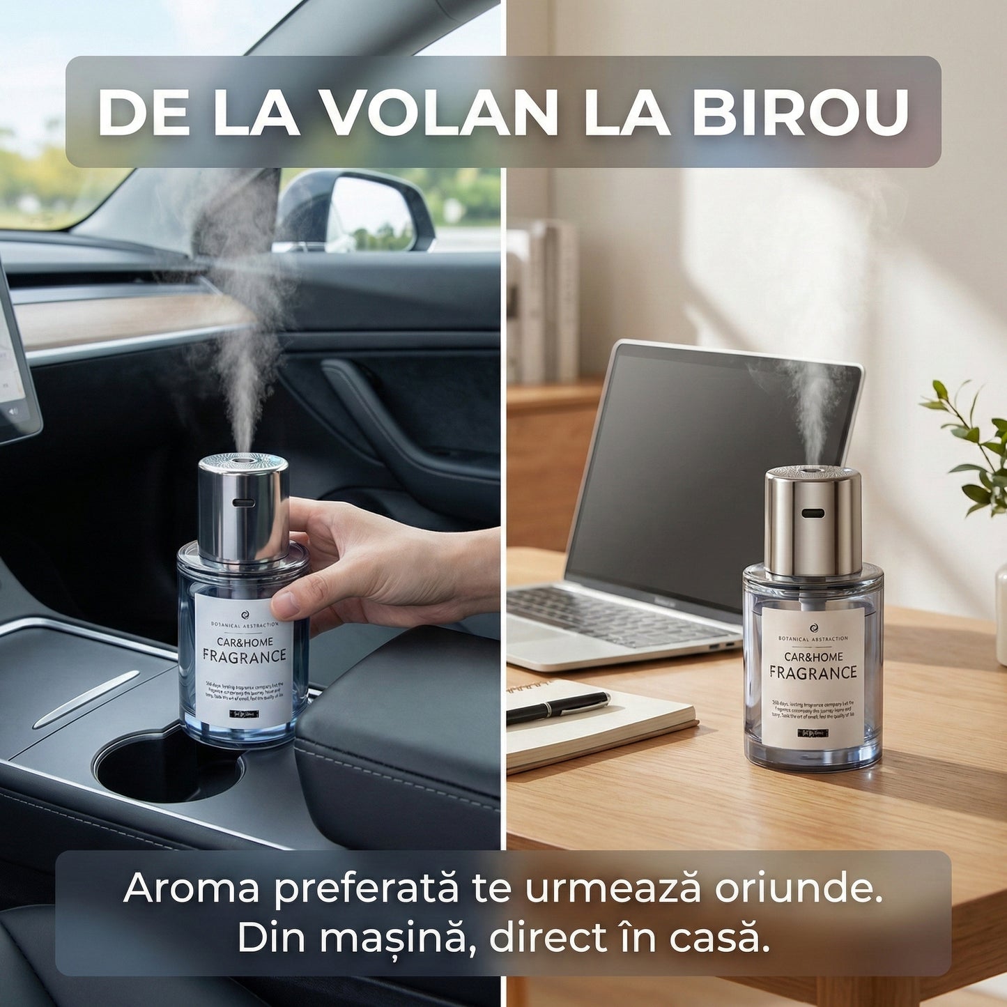 Difuzor Odorizant Automat 160ml pentru Auto și Casă, Acumulator Reîncărcabil, 5 Trepte de Intensitate, Aromaterapie Portabilă