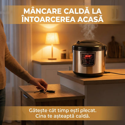 Multicooker Electric Digital R.166, 6L, 900W, Timer 24H, Vas Antiaderent