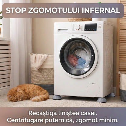 Set 4 Piciorușe Antivibrație Universale pentru Mașina de Spălat, Reducere Zgomot și Protecție Podea