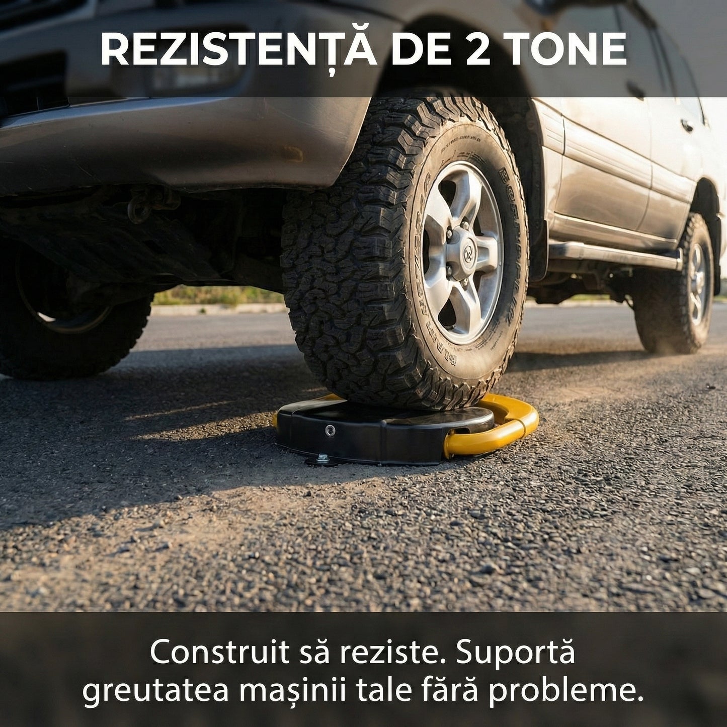 Blocator Parcare Automat cu Telecomandă & Alarmă - Sistem Anti-Furt, Rezistență 2 Tone & Kit Montaj Inclus